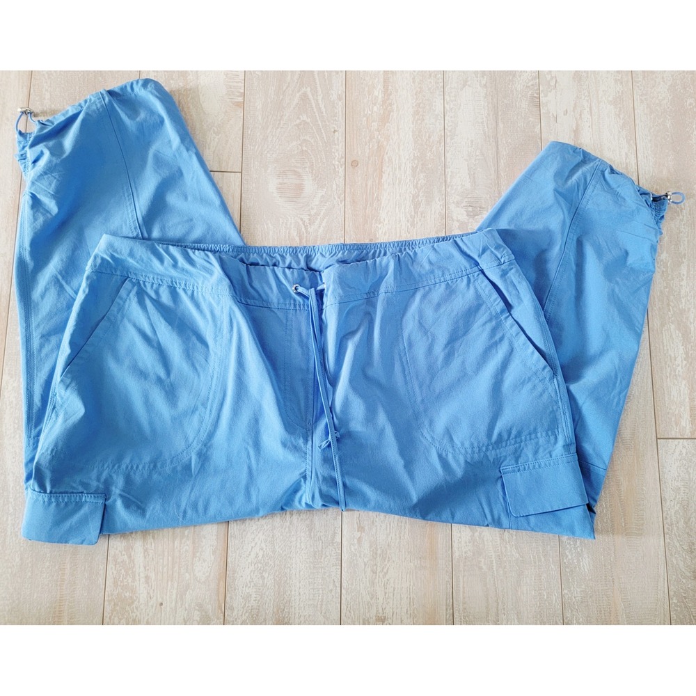 Chico's Zenergy UPF Capri Pants‎ Drawstring Lightweight Blue SP